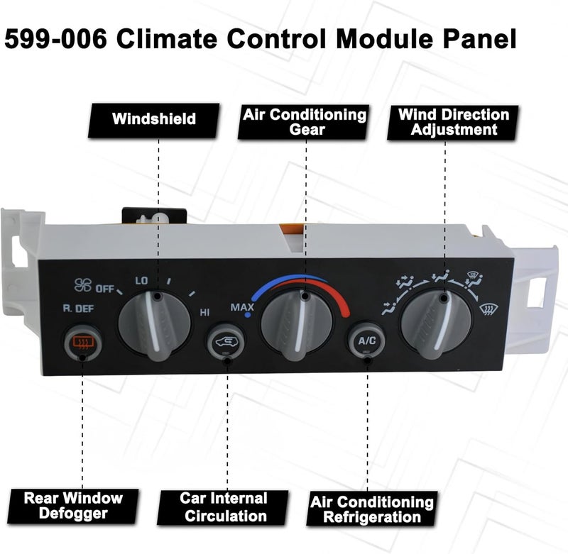 MuHize 599-006 16238885 A/C Heater Climate Control Module Compatible with1996-2000 Chevrolet Chevy Tahoe Suburban GMC Yukon 1572547 16231165 w/Rear Window Defogger Switch - Image 4